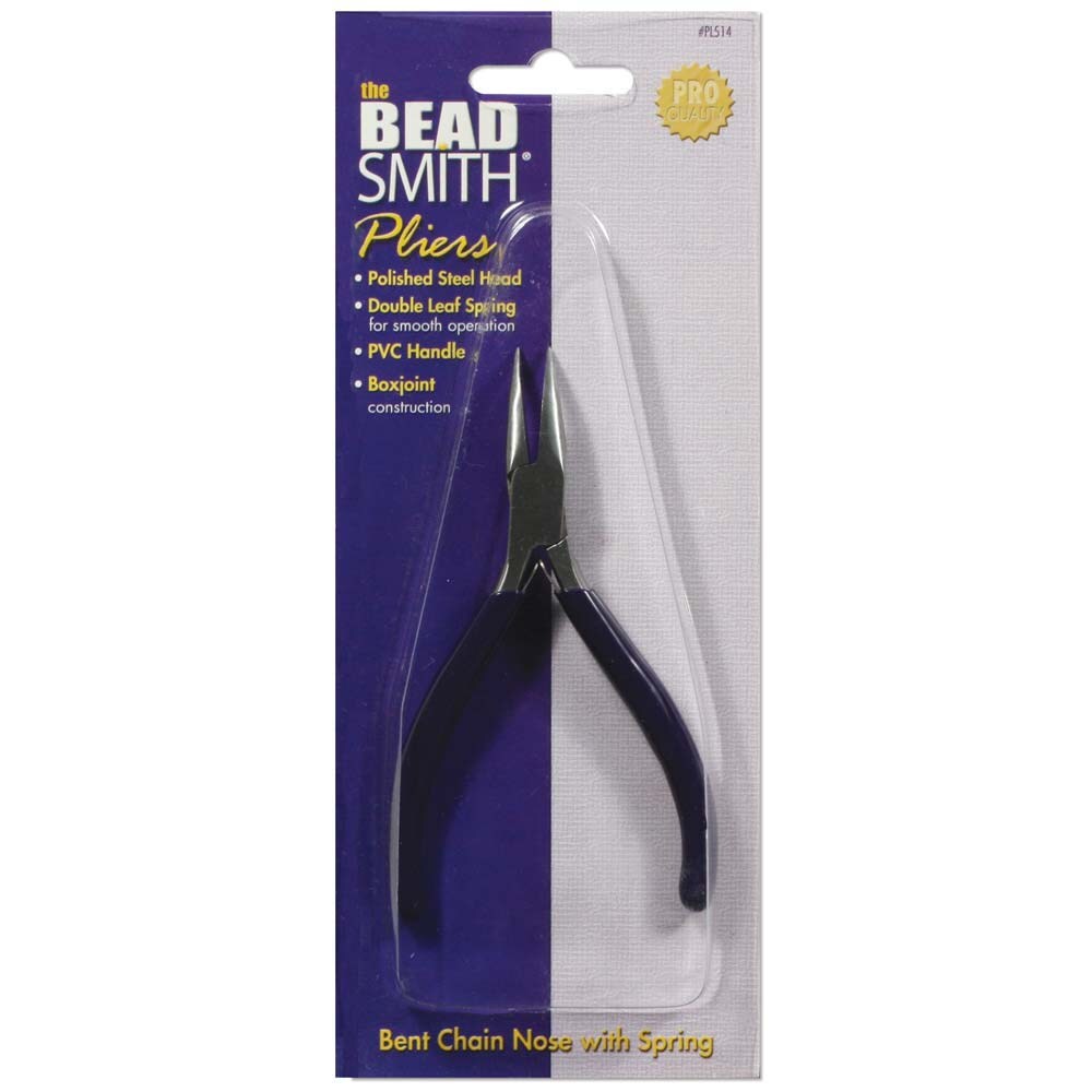 bent chainnose plier 4.5in w/spring -BeadSmith.com